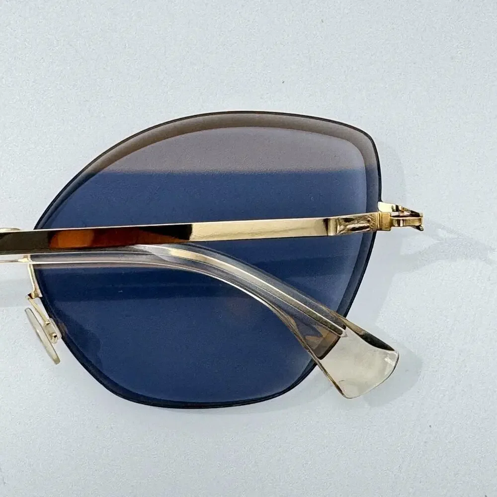 Mykita Sunglasses Studio 10.2 Col 342 Gold Cat Eye Butterfly Oversize Frame 62mm
